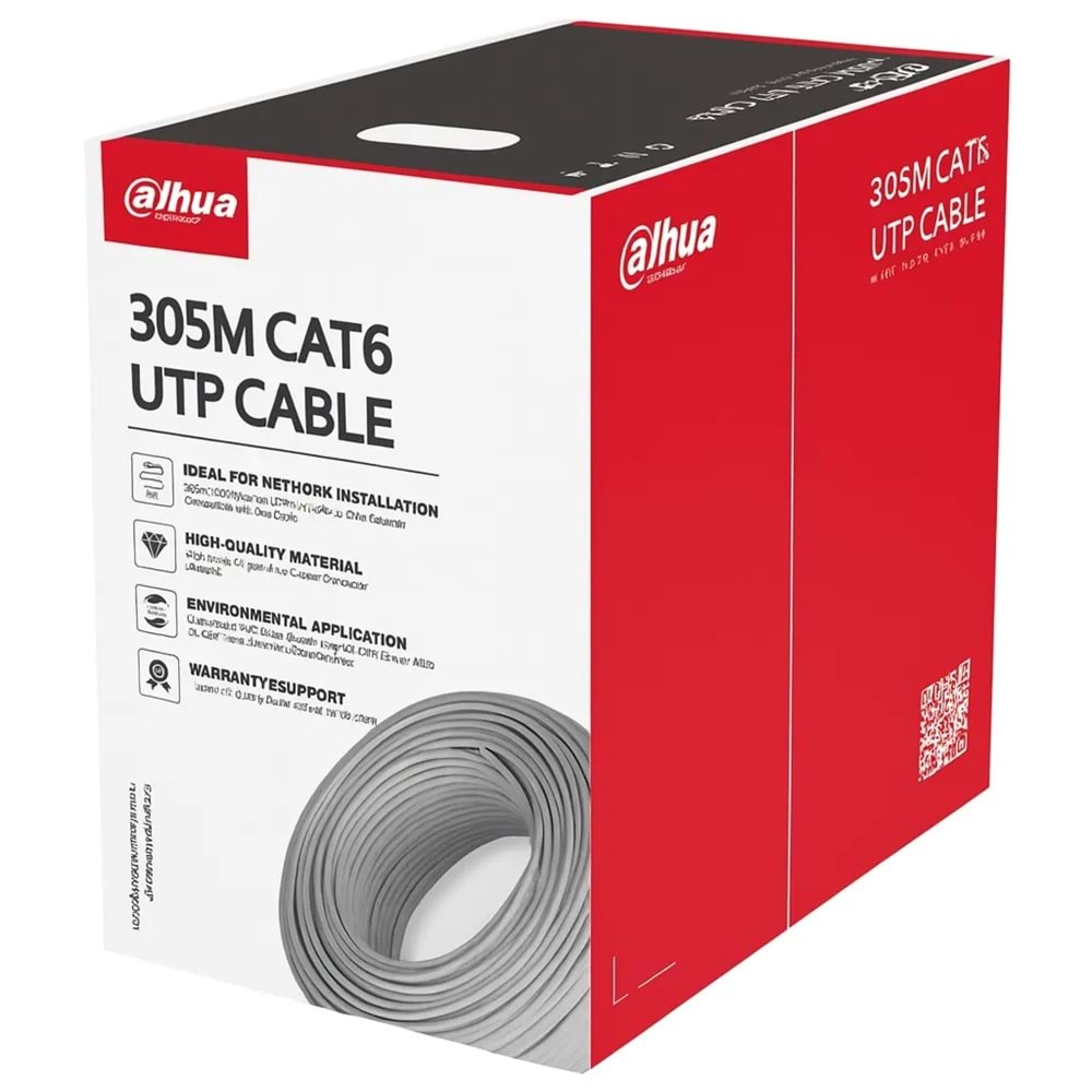 DAHUA 305metre 23AWG Gri CCA CAT6 KABLO PFM922I-6UN-C ikinci görünüm