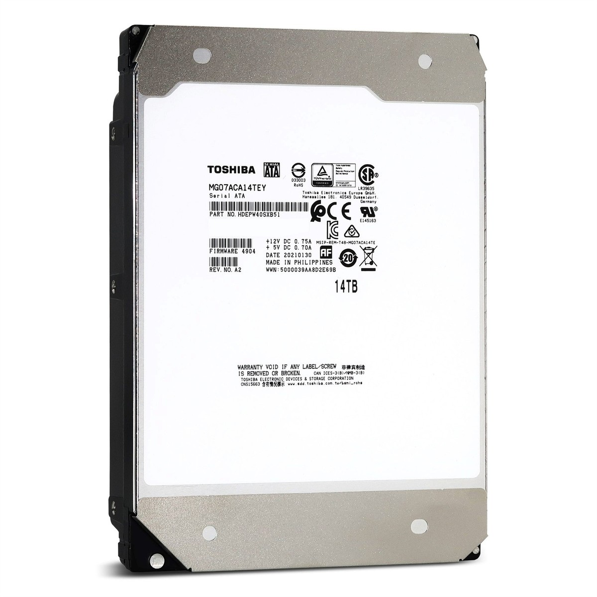 TOSHIBA 3.5" 14TB MG07 MG07ACA14TEY 7200 RPM 256MB SATA-3 Enterprise Güvenlik ve Nas