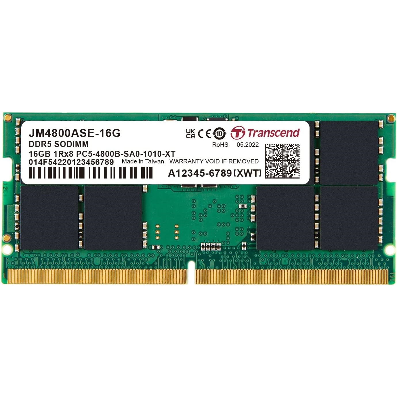 TRANSCEND 16GB DDR5 4800MHZ CL40 NOTEBOOK RAM VALUE JM4800ASE-16G ikinci görünüm
