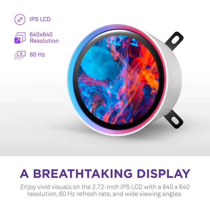 NZXT 360MM LCD KRAKEN ELITE 360 RGB v2 RL-KR36E-W2 AM5-1851p Sıvı Soğutmalı İşlemci Fanı Beyaz