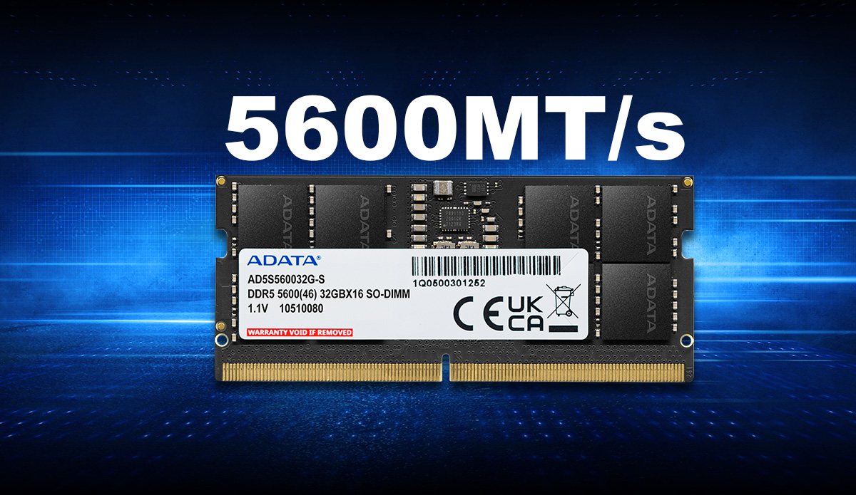 ADATA 32GB DDR5 5600MHZ CL46 NOTEBOOK RAM VALUE AD5S560032G-S