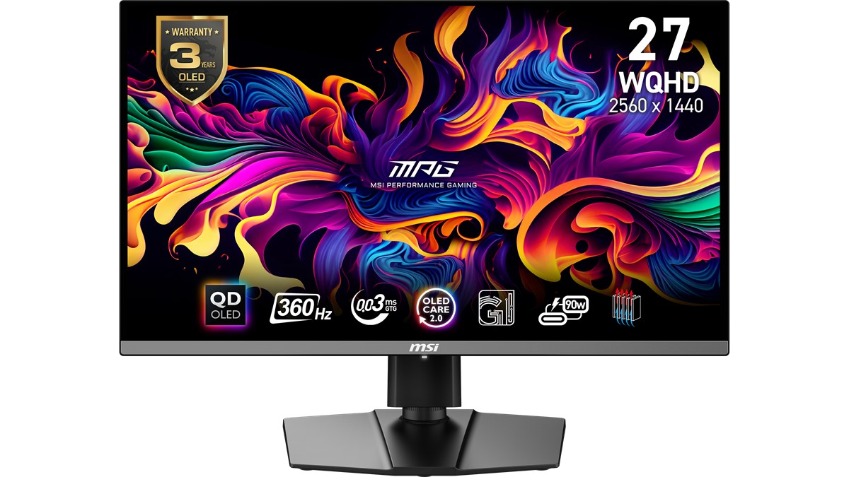 MSI 26.5" OLED MPG 271QRX QD-OLED 0.03MS 500HZ HDMI-DP Pivot Gaming Monitör 2560x1440