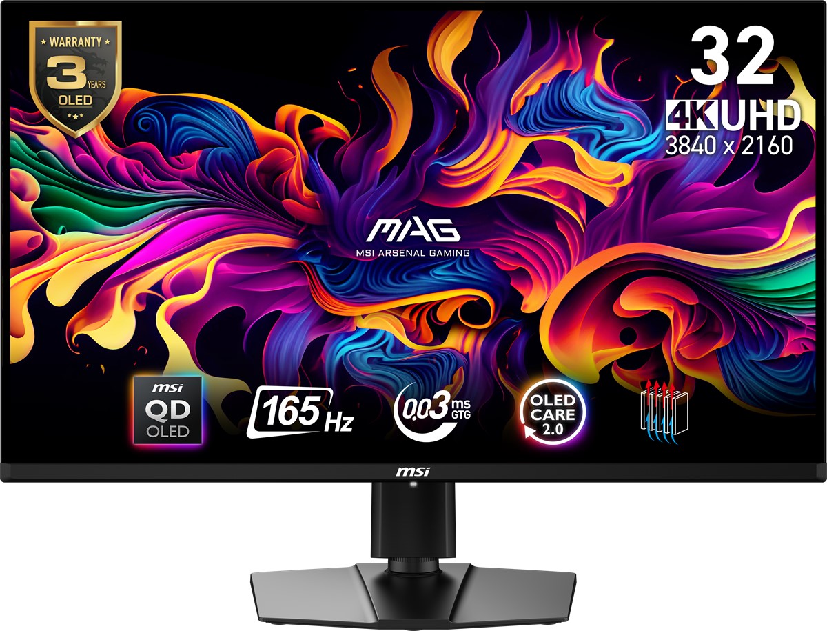 MSI 31.5" MAG 321UP QD-OLED 0.03MS 165HZ HDMI-DP Pivot Gaming Monitör 3840x2160