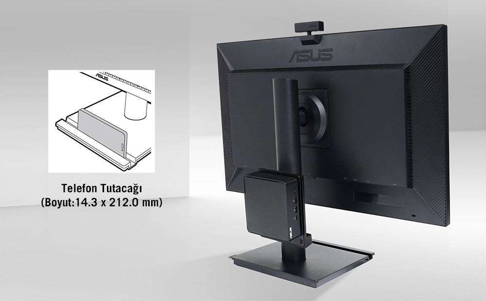 ASUS 23.8" IPS BE249QFK 5MS 100HZ HDMI-DP Web Kameralı Pivot Kurumsal Monitör 1920x1080