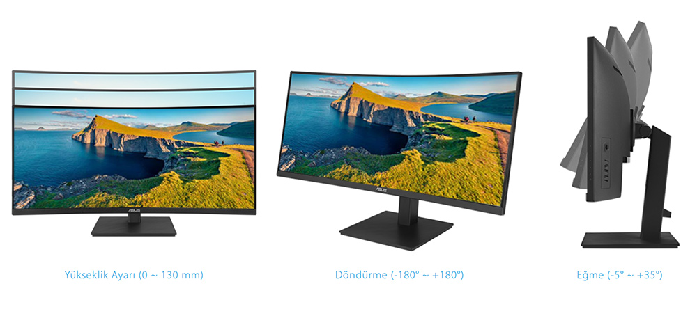 ASUS 34" VA VA34VCPSR 4MS 100HZ HDMI-DP TYPEC Kavisli Docking Monitör 3440x1440