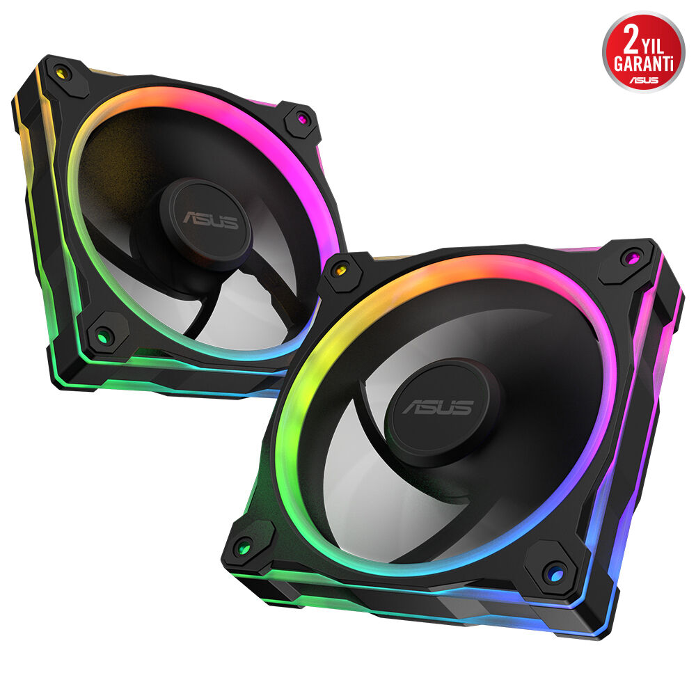 ASUS PRIME 120MM MR120 ARGB 1600RPM 58CFM PWM Aura Sync Siyah Kasa Fanı 3'lü paket 90DA00I0-B09020