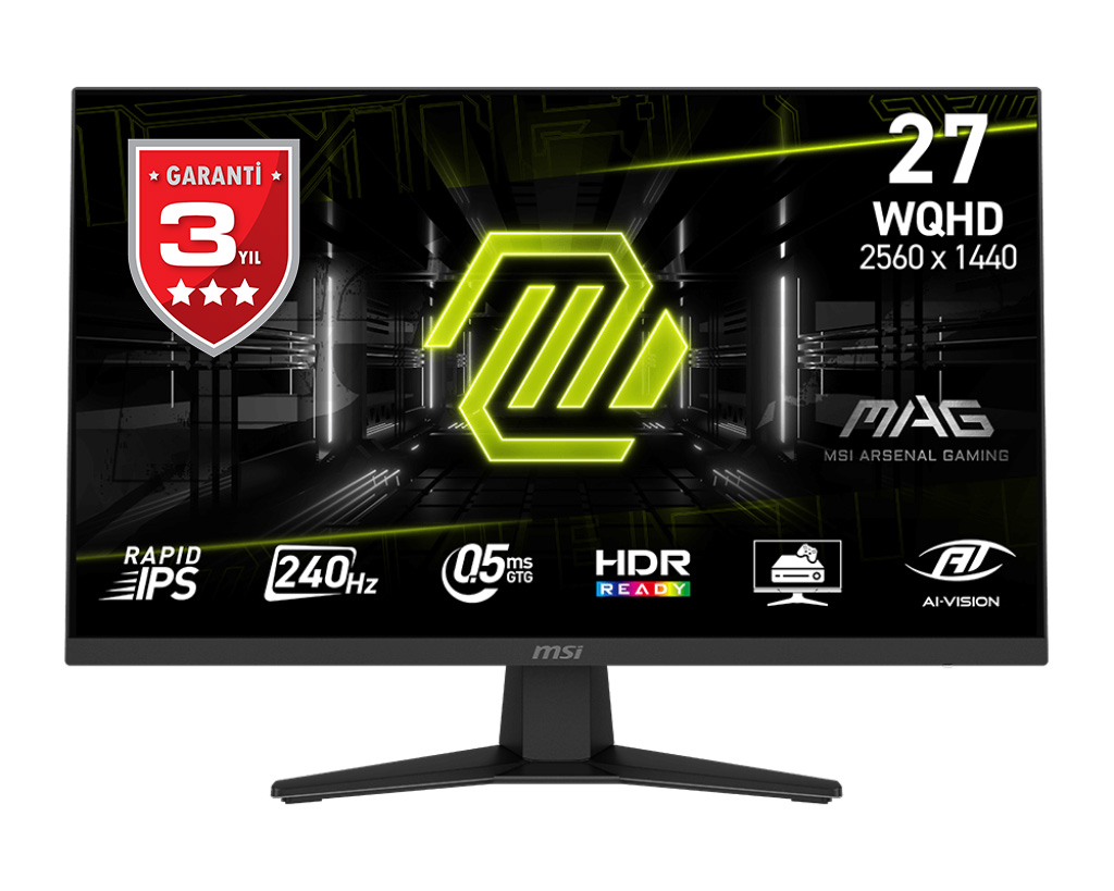 MSI 27" RAPID IPS MAG 274QF X24 0.5MS 240HZ HDMI-DP Gaming Monitör 2560x1440