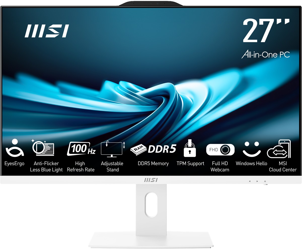 MSI AIO 27" CORE i5 14400-16GB DDR5 RAM-512GB NVME-FDOS BEYAZ / PRO AP272P 14M-868XEU