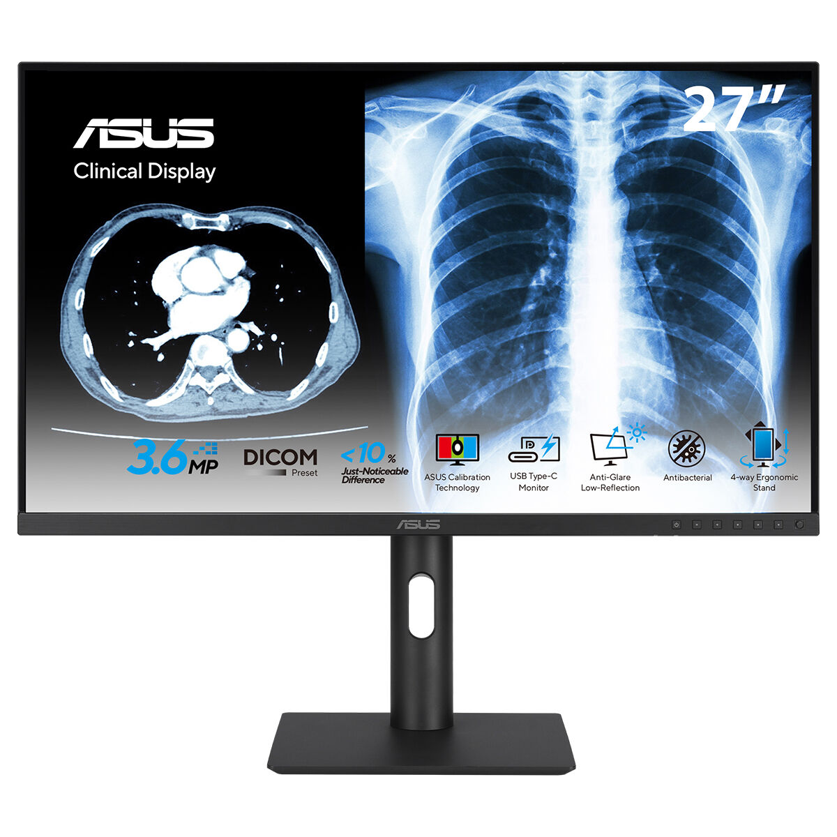 ASUS 27" IPS MH2741A 5MS 75HZ HDMI-DP TYPEC Pivot Klinik Monitör 2560x1440