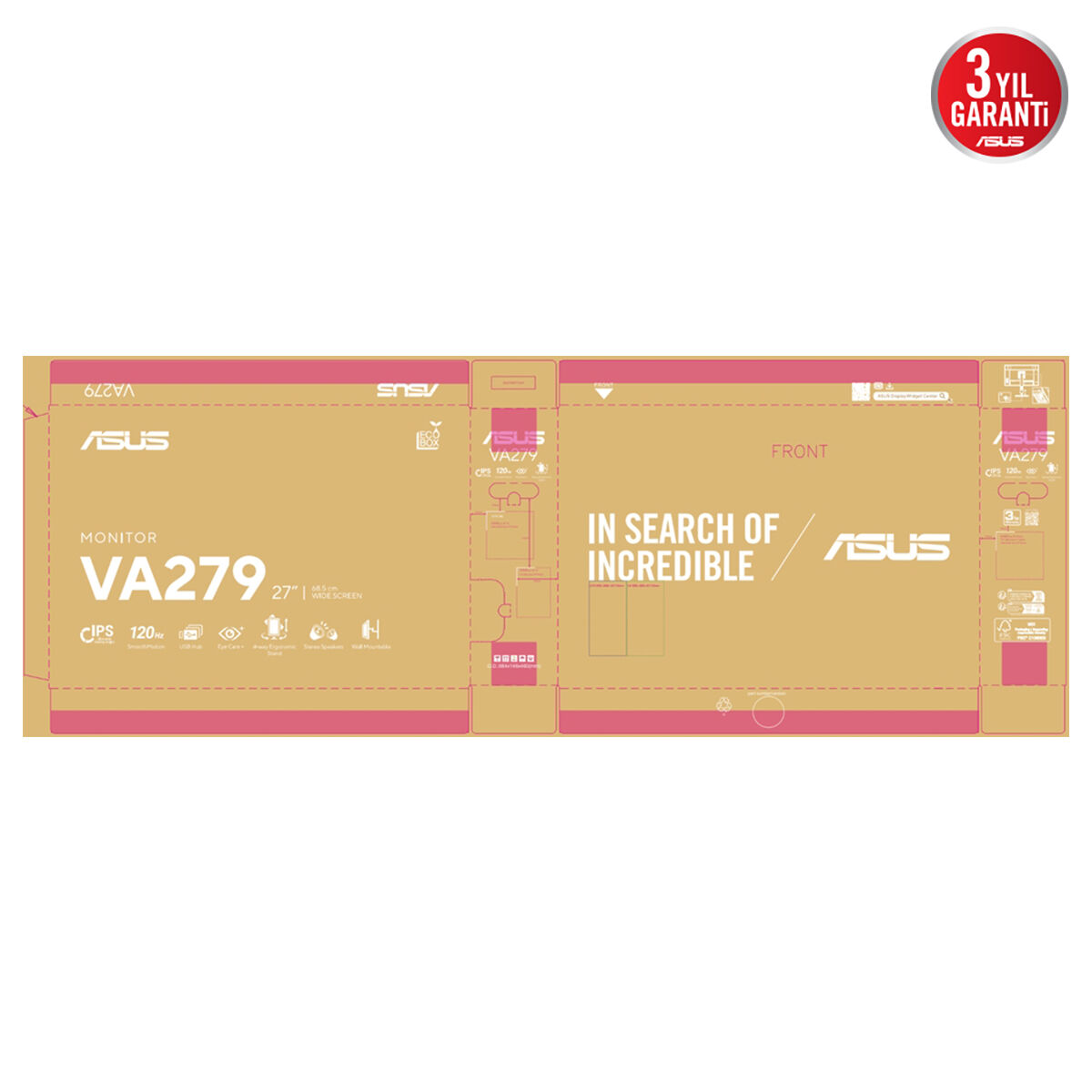 ASUS 24.1" IPS VA279QGSE 1MS 120HZ HDMI-DP Pivot Kurumsal Monitör 1920x1080