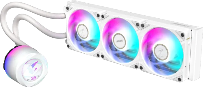 GIGABYTE 360MM LCD AORUS WATERFORCE X II 360 ICE ARGB AM5-1851p Sıvı Soğutmalı İşlemci Fanı Beyaz