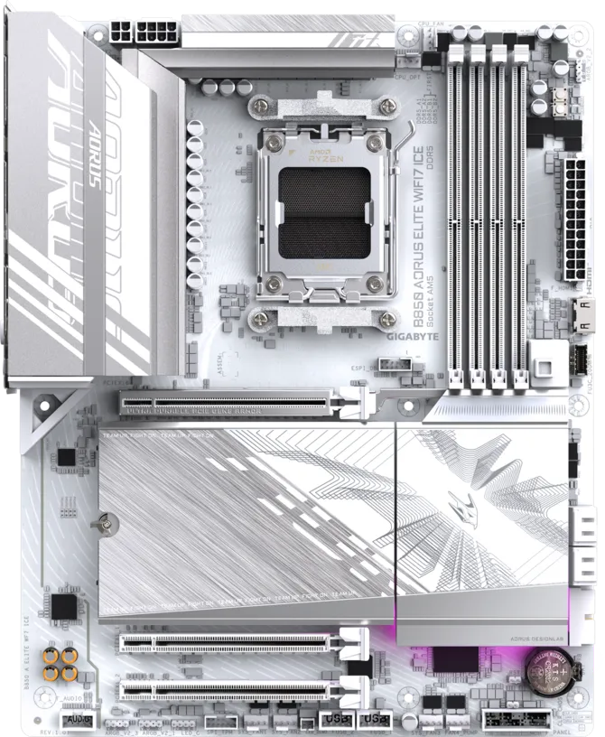 GIGABYTE B850 AORUS ELITE WIFI7 ICE DDR5 HDMI-DP TYPEC PCIE 5.0 AM5 ATX BEYAZ