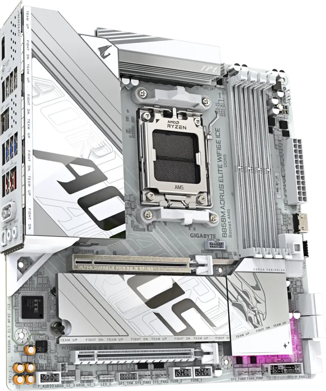 GIGABYTE B850M AORUS ELITE WIFI6E ICE WIFI6E DDR5 HDMI-DP PCIE 5.0 AM5 mATX BEYAZ