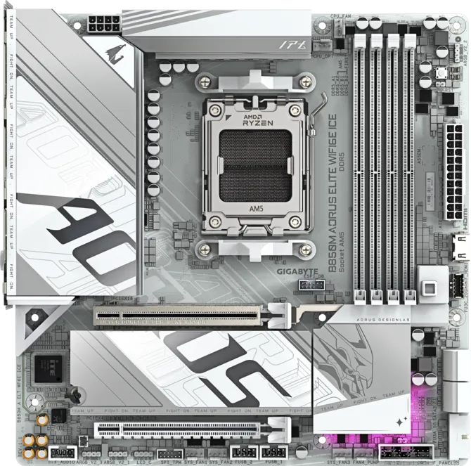 GIGABYTE B850M AORUS ELITE WIFI6E ICE WIFI6E DDR5 HDMI-DP PCIE 5.0 AM5 mATX BEYAZ