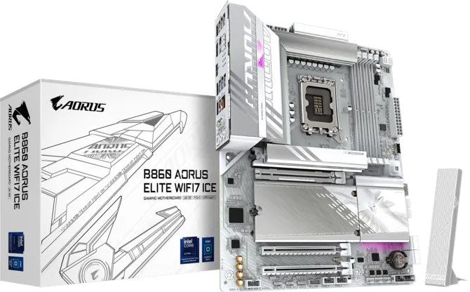 GIGABYTE B860 AORUS ELITE WIFI7 ICE WIFI7 DDR5 HDMI-DP TYPEC PCIE 5.0 1851p ATX BEYAZ
