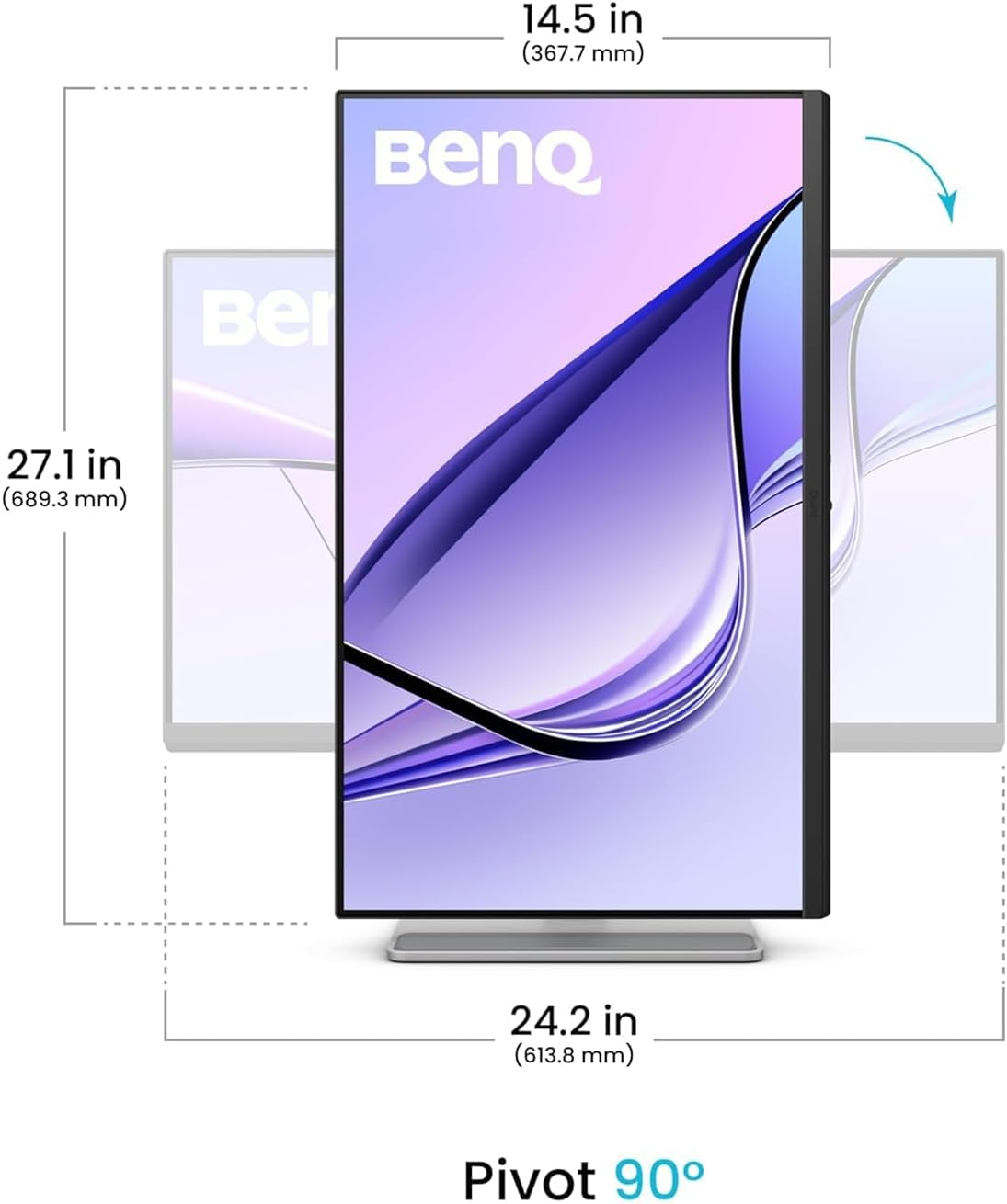 BENQ 27" IPS MA270UP 5MS 60HZ HDMI-DP TYPEC Pivot Kurumsal Monitör 3840x2160