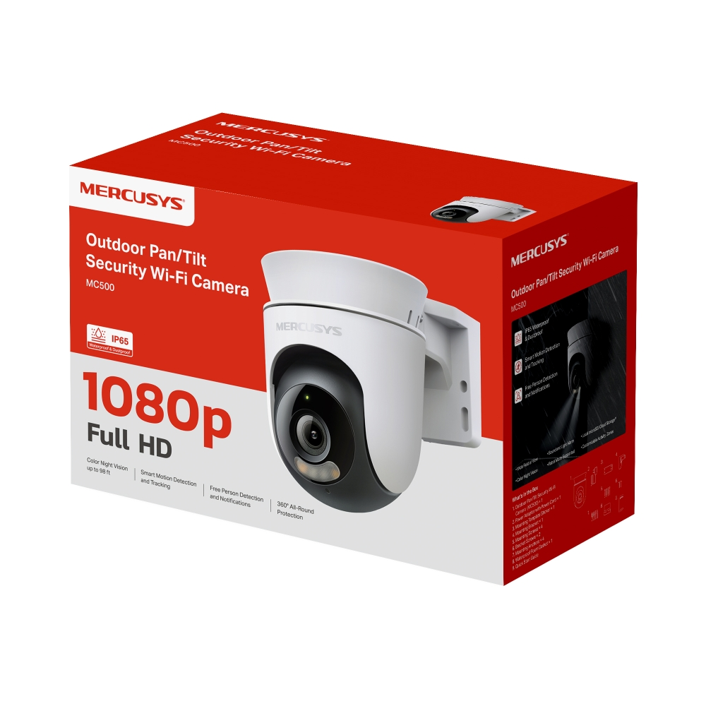 MERCUSYS 2MP PTZ Speed Dome 4MM Kablosuz Pan-Tilt IP Kamera MC500