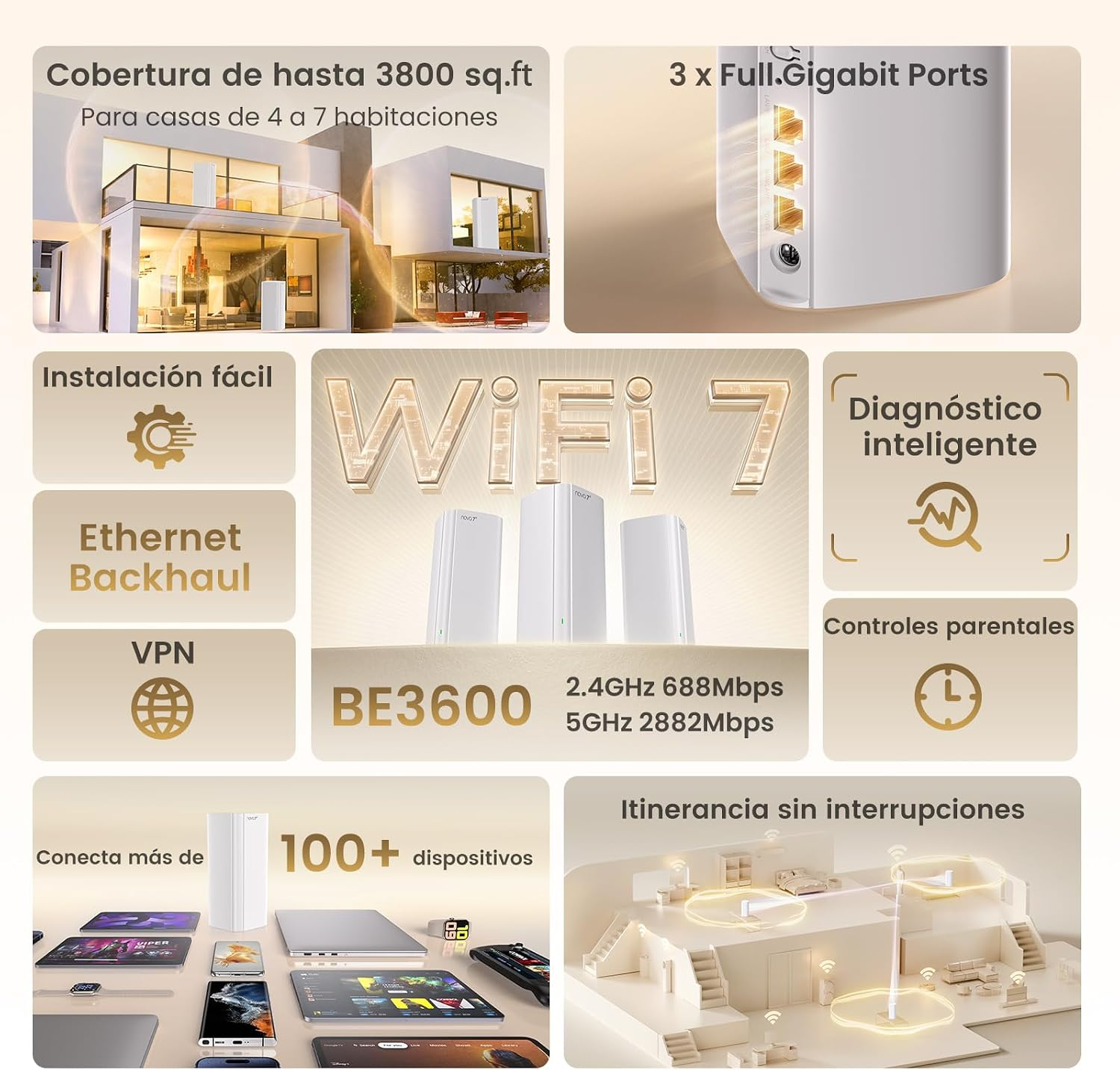 TENDA ME3 PRO 2P WIFI7 BE3600 Mesh Router 2'li paket