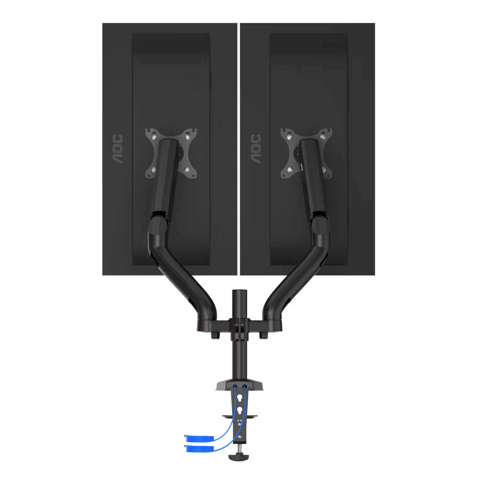 AOC AD110DX 13-32" 2x9kg VESA 75/100 Gas Spring USB 3.0 + USB-C Çift Monitör Askı Aparatı