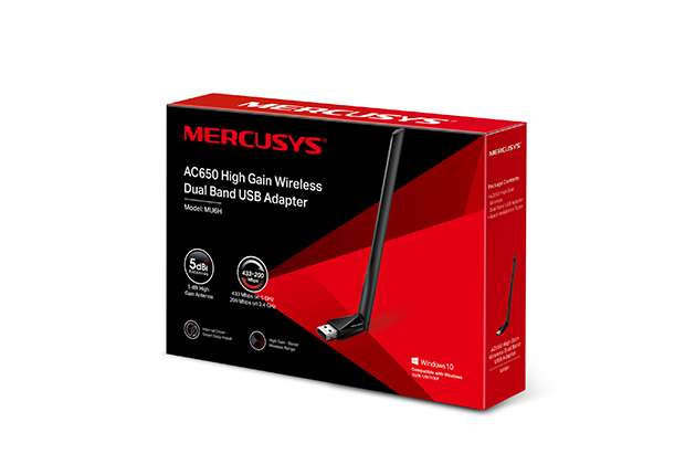 MERCUSYS MU6H WIFI5 AC650 Çift Bant Kablosuz Ağ Adaptörü