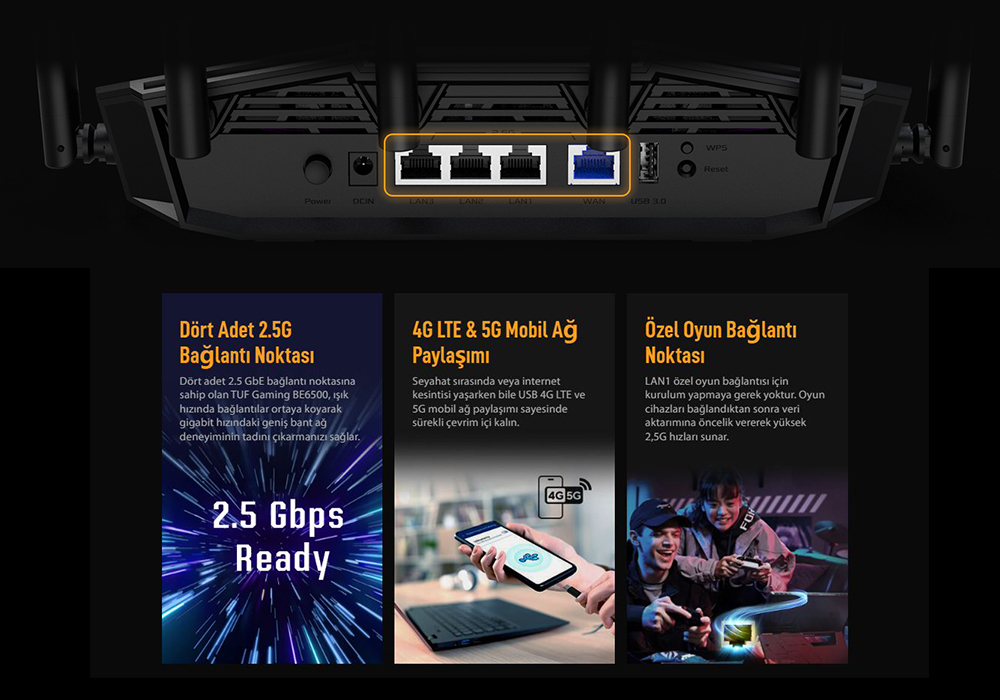 ASUS TUF GAMING BE6500 WIFI7 Mesh Router