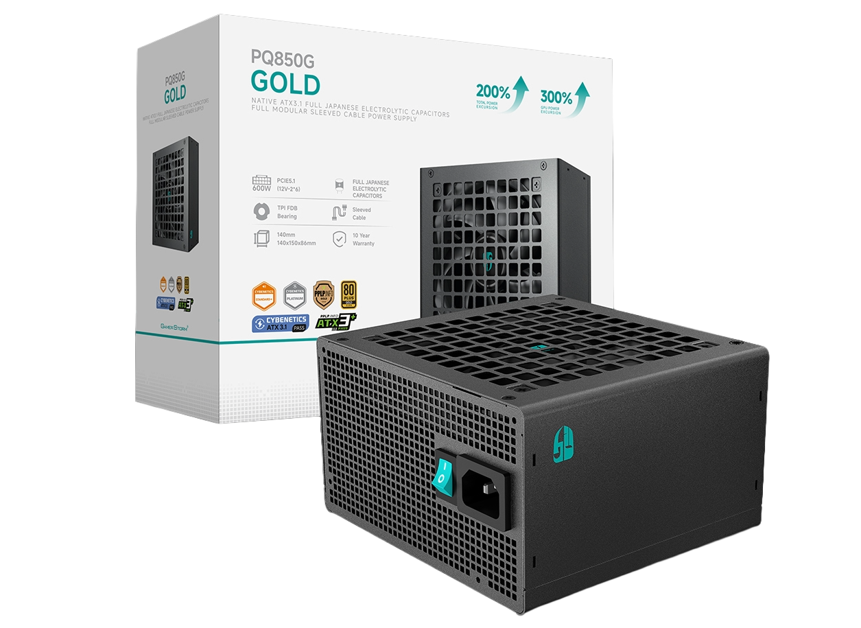 DEEPCOOL 850W 80+ GOLD PQ850G Cybenetics Tam Modüler Power Supply