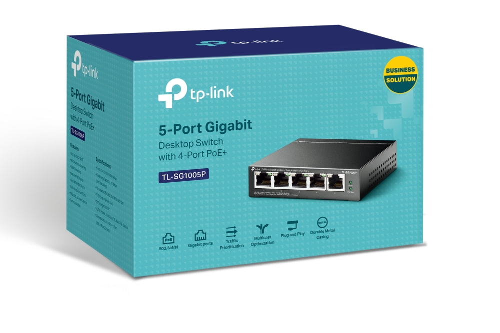 TP-LINK 5port 4port PoE 65w Gigabit Yönetilemez Switch TL-SG1005P