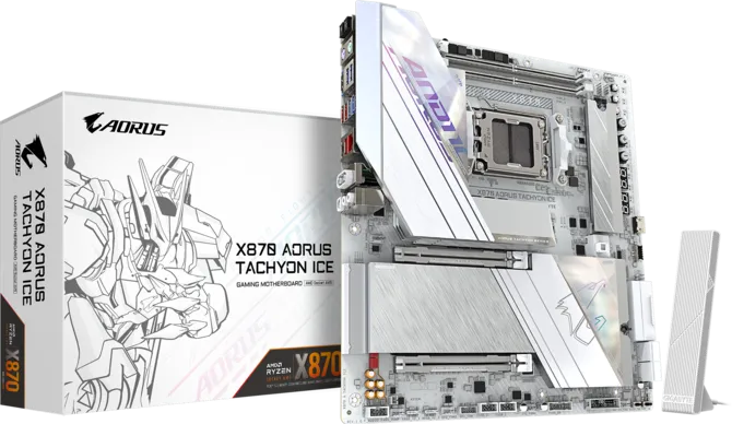 GIGABYTE X870 AORUS TACHYON ICE DDR5 HDMI-DP TYPEC PCIE 5.0 AM5 ATX BEYAZ
