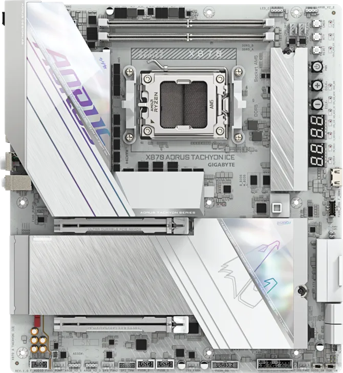 GIGABYTE X870 AORUS TACHYON ICE DDR5 HDMI-DP TYPEC PCIE 5.0 AM5 ATX BEYAZ